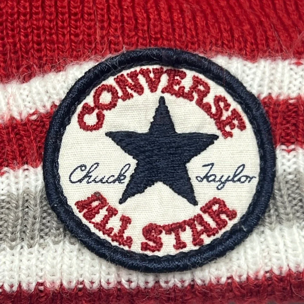 Converse Chuck‎ Taylor All Star Toddler Kids Red Earflap Beanie Knit Winter Hat